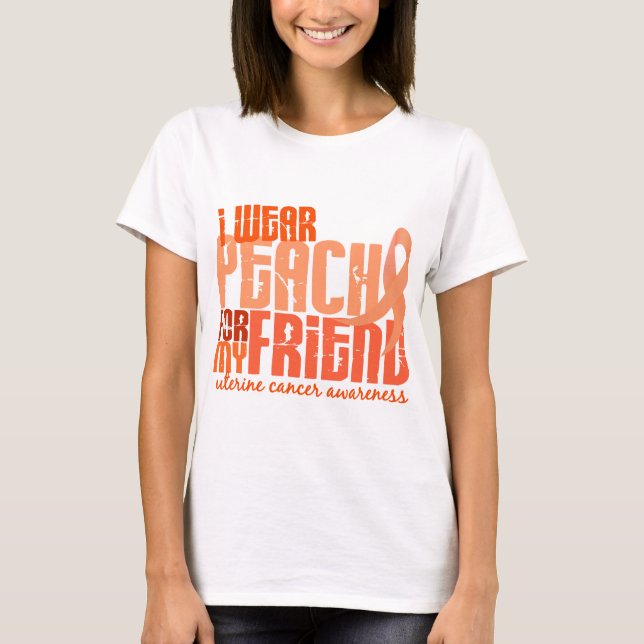 Camiseta Llevo el melocotón para mi cáncer uterino del (Anverso)