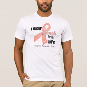 Camiseta Llevo el melocotón para mi esposa - cáncer uteri