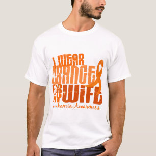 Camiseta Llevo el naranja para mi leucemia de la esposa 6,4