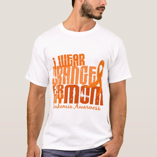 Camiseta Llevo el naranja para mi leucemia de la mamá 6,4 (Anverso)