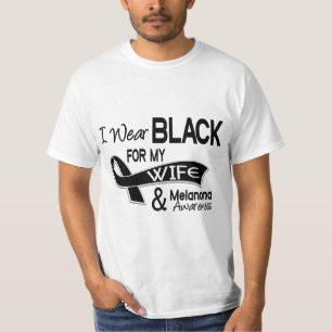 Camiseta Llevo el negro para mi melanoma de la esposa 42
