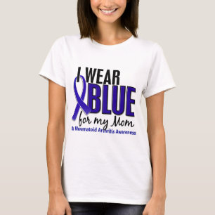 Camiseta Llevo el RA azul de la artritis reumatoide de la