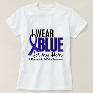 Camiseta Llevo el RA azul de la artritis reumatoide de la
