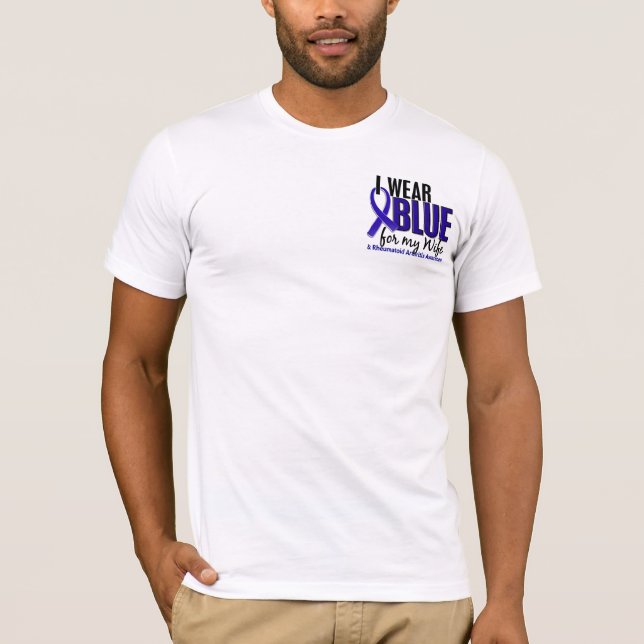 Camiseta Llevo el RA azul de la artritis reumatoide de la (Anverso)