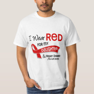 Camiseta Llevo el rojo para mi enfermedad cardíaca de la