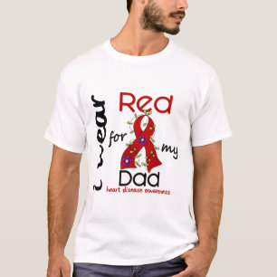 Camiseta Llevo el rojo para mi enfermedad cardíaca del pap