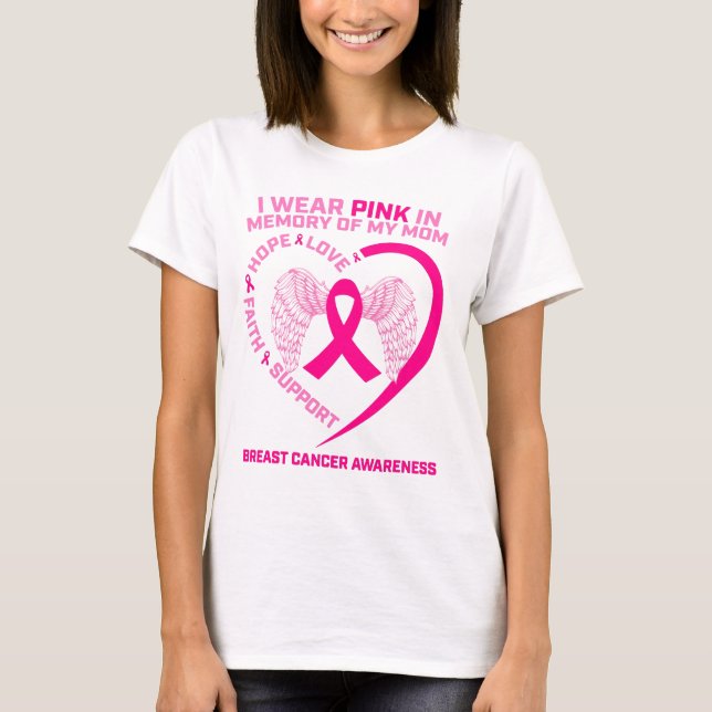 Camiseta Llevo El Rosa En Memoria De Mi Mamá (Anverso)