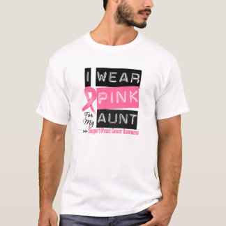 Camiseta Llevo el rosa para mi cáncer de la tía pecho