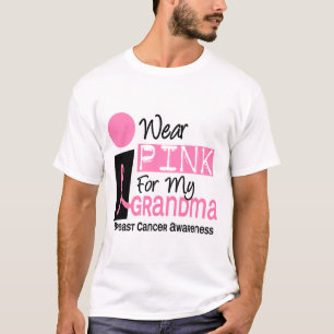 Camiseta Llevo el rosa para mi cáncer de pecho de la abuel