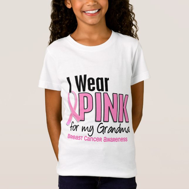 Camiseta Llevo el rosa para mi cáncer de pecho de la abuela (Anverso)