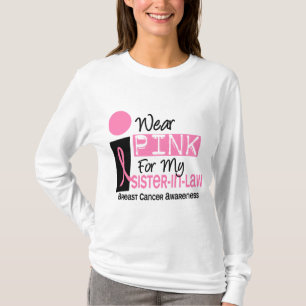 Camiseta Llevo el rosa para mi cáncer de pecho de la cuñada