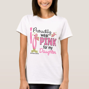 Camiseta Llevo el rosa para mi cáncer de pecho de la hija