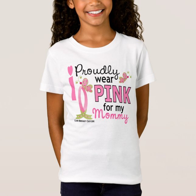 Camiseta Llevo el rosa para mi cáncer de pecho de la mamá (Anverso)