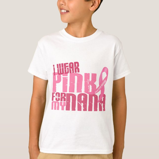 Camiseta Llevo el rosa para mi cáncer de pecho de Nana 6,4 (Anverso)