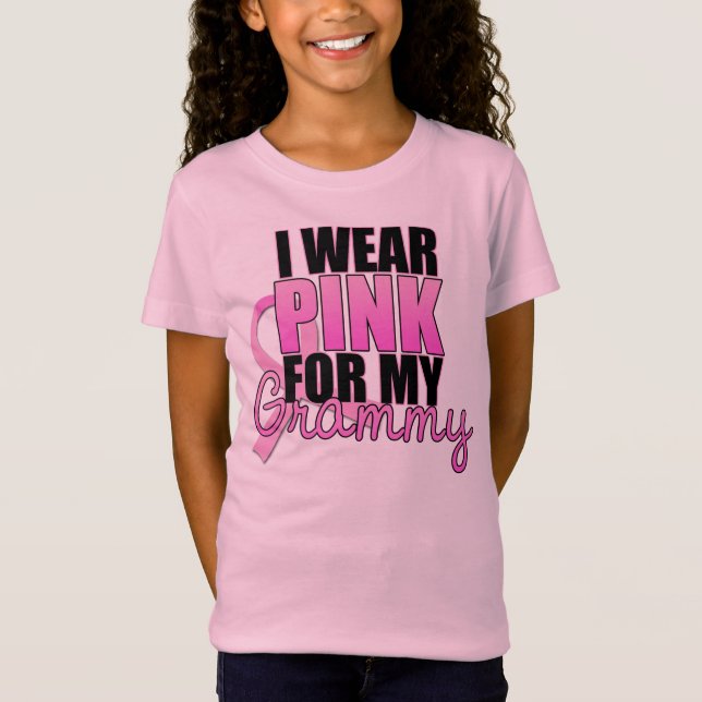 Camiseta Llevo el rosa para mi Grammy - cáncer de pecho (Anverso)