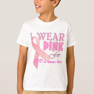 Camiseta Llevo el rosa para Tempate conocido para el cáncer