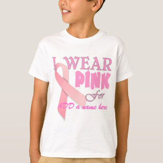 Camiseta Llevo el rosa para Tempate conocido para el cáncer