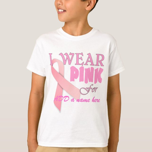 Camiseta Llevo el rosa para Tempate conocido para el cáncer (Anverso)