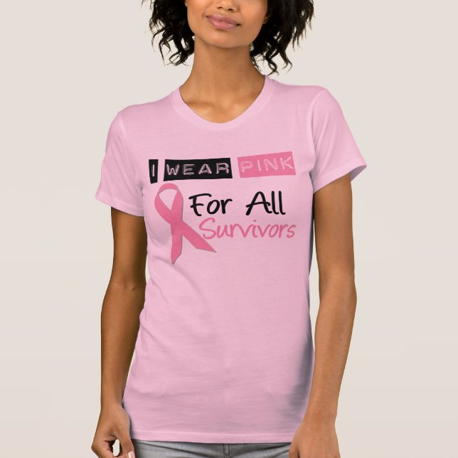 Camiseta Llevo el rosa para todos los supervivientes (Anverso)