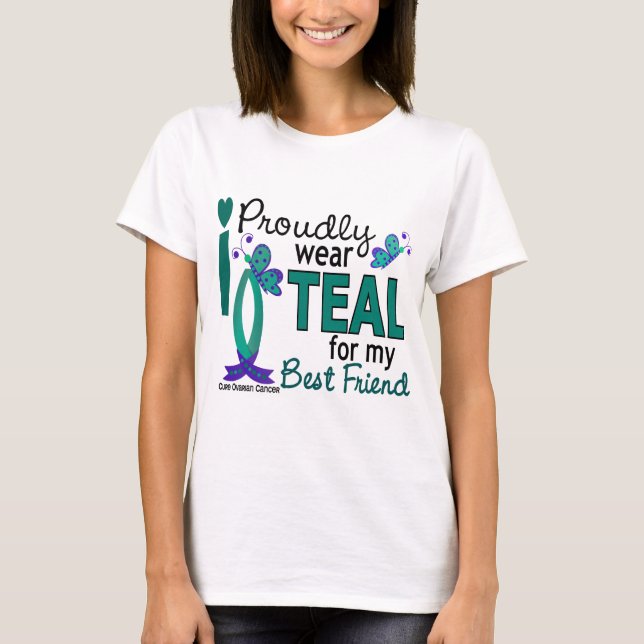 Camiseta Llevo el trullo para mi cáncer ovárico del mejor (Anverso)