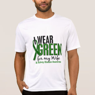 Camiseta Llevo el verde para mi enfermedad de riñón de la