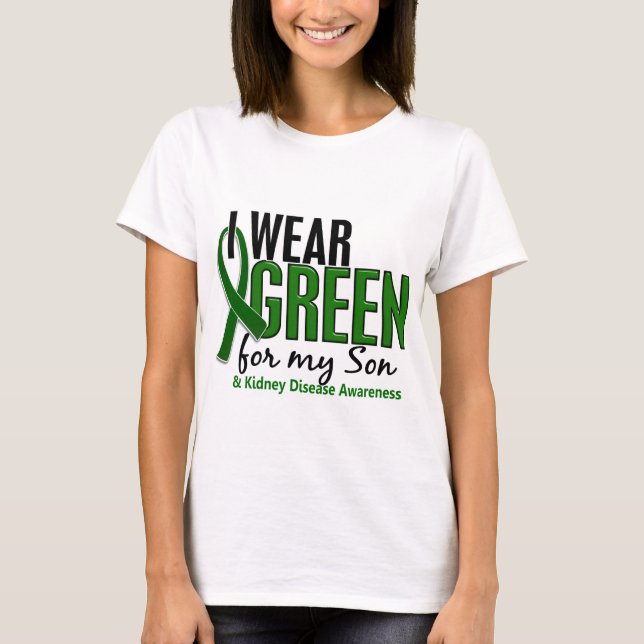 Camiseta Llevo el verde para mi enfermedad de riñón del (Anverso)