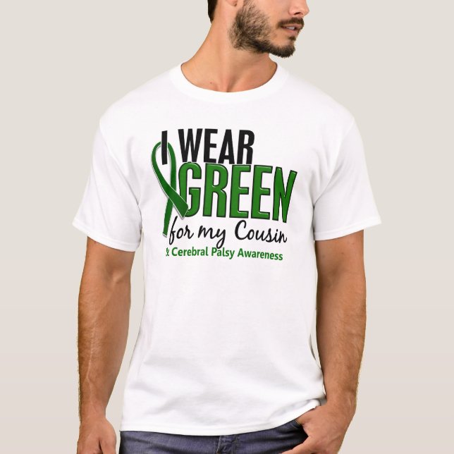Camiseta Llevo el verde para mi parálisis cerebral del (Anverso)
