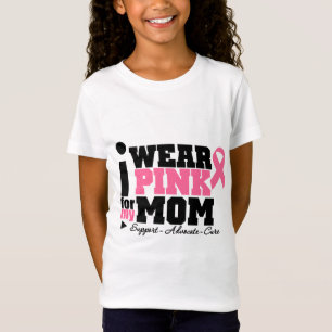 Camiseta Llevo la ayuda rosada de la cinta para mi mamá
