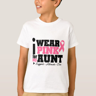 Camiseta Llevo la ayuda rosada de la cinta para mi tía