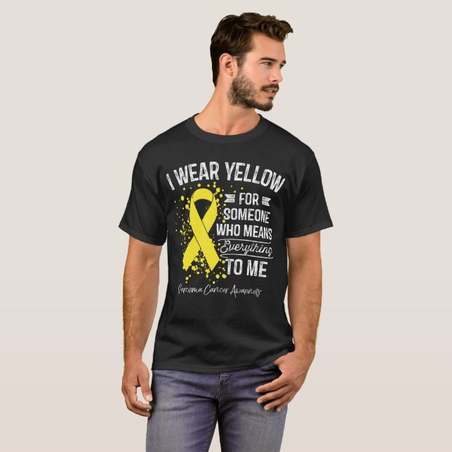 Camiseta Llevo la cinta amarilla del amarillo del cáncer (Anverso completo)