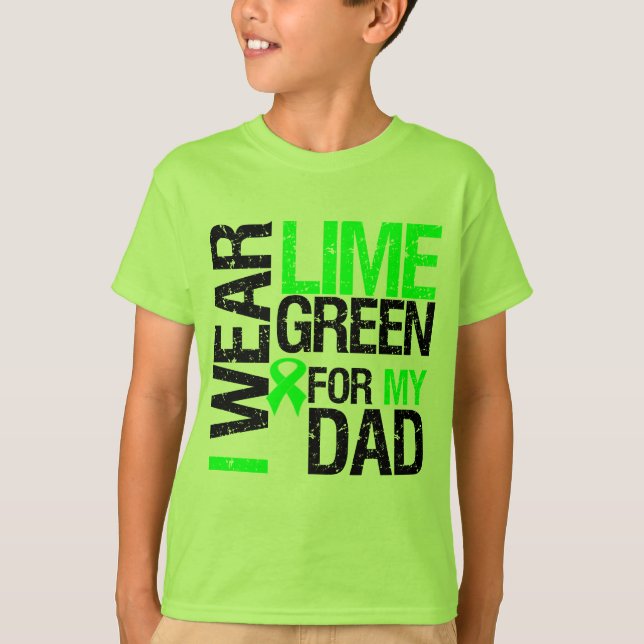 Camiseta Llevo la cinta de la verde lima para mi linfoma (Anverso)