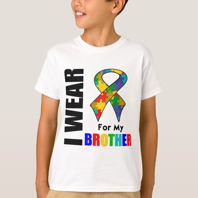 Camiseta Llevo la cinta del autismo para mi Brother (Anverso)
