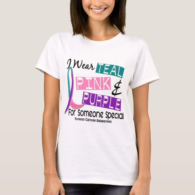 Camiseta Llevo la cinta del cáncer de tiroides alguien 37 (Anverso)