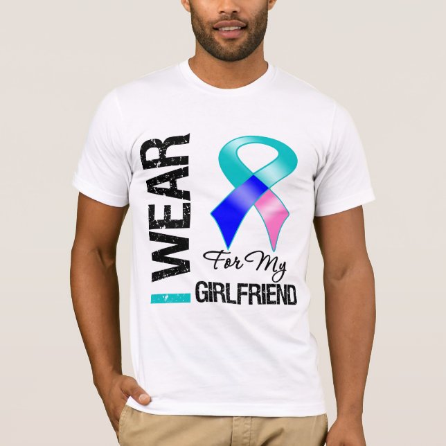 Camiseta Llevo la cinta del cáncer de tiroides para mi (Anverso)