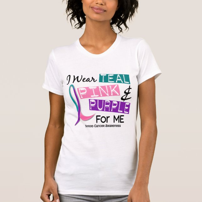 Camiseta Llevo la cinta del cáncer de tiroides para mí 37 (Anverso)