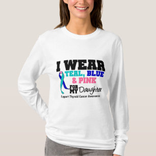 Camiseta Llevo la cinta del cáncer de tiroides para mi hij