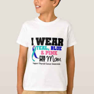Camiseta Llevo la cinta del cáncer de tiroides para mi mamá