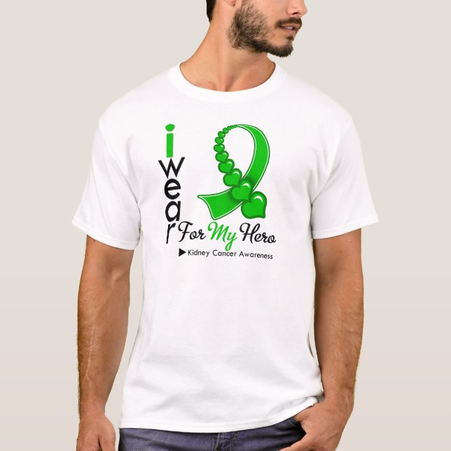 Camiseta Llevo la cinta del cáncer del riñón para mi héroe (Anverso)