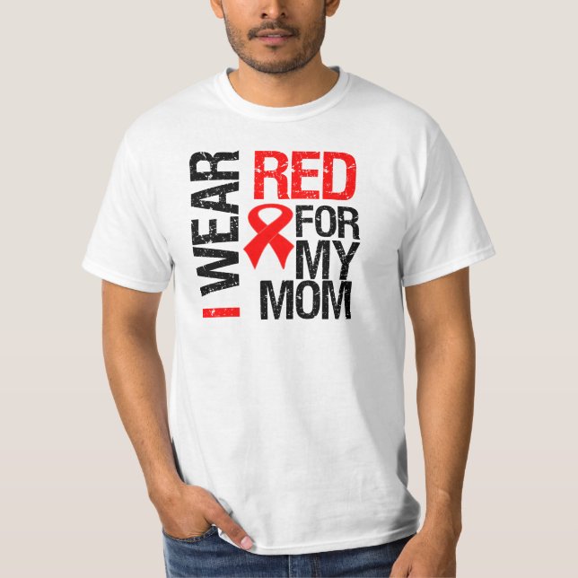 Camiseta Llevo la cinta roja para mi mamá (Anverso)