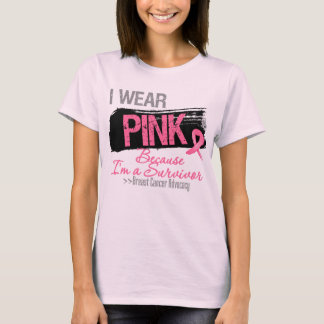 Camiseta Llevo la cinta rosada porque soy un superviviente