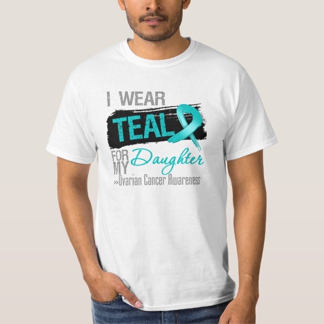 Camiseta Llevo la cinta verde azulada para mi cáncer (Anverso)
