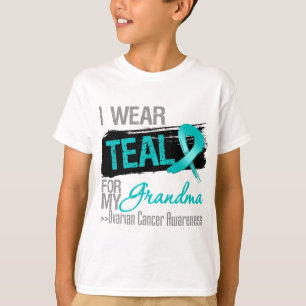 Camiseta Llevo la cinta verde azulada para mi cáncer