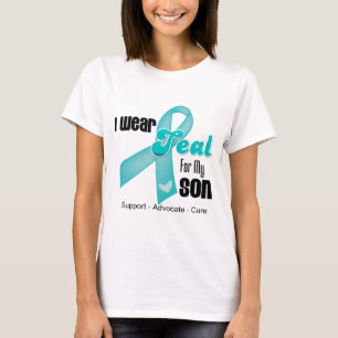 Camiseta Llevo la cinta verde azulada para mi hijo