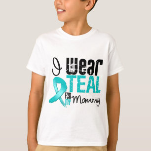 Camiseta Llevo la cinta verde azulada para mi mamá