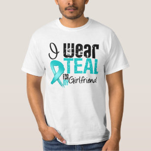 Camiseta Llevo la cinta verde azulada para mi novia