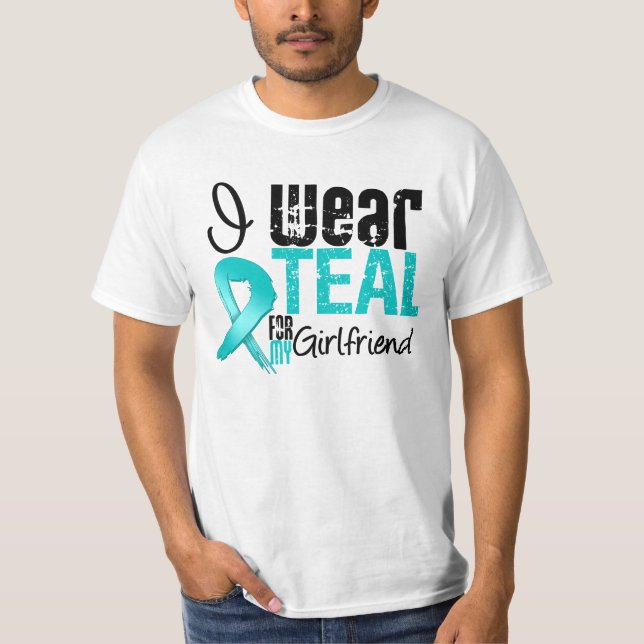 Camiseta Llevo la cinta verde azulada para mi novia (Anverso)