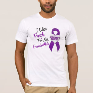 Camiseta Llevo la enfermedad de Alzheimer púrpura de la