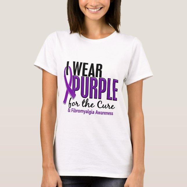 Camiseta Llevo la púrpura para el Fibromyalgia de la (Anverso)