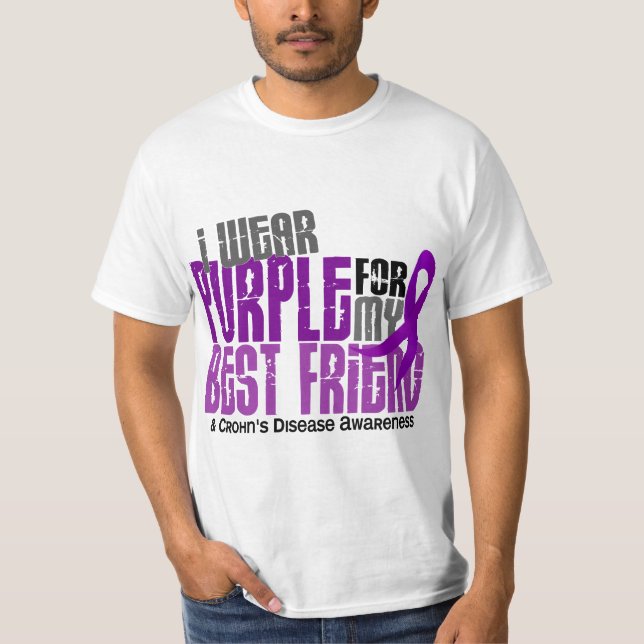 Camiseta Llevo la púrpura para la mi enfermedad de Crohn (Anverso)