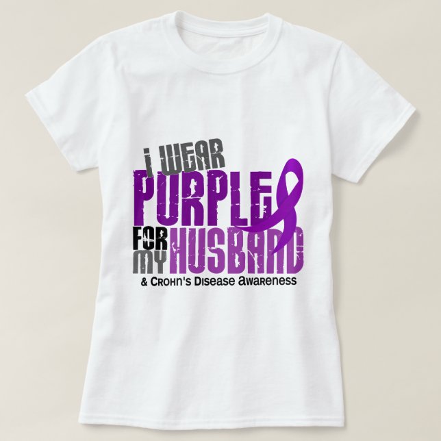 Camiseta Llevo la púrpura para la mi enfermedad de Crohn (Diseño del anverso)